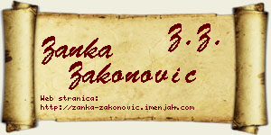 Žanka Zakonović vizit kartica
